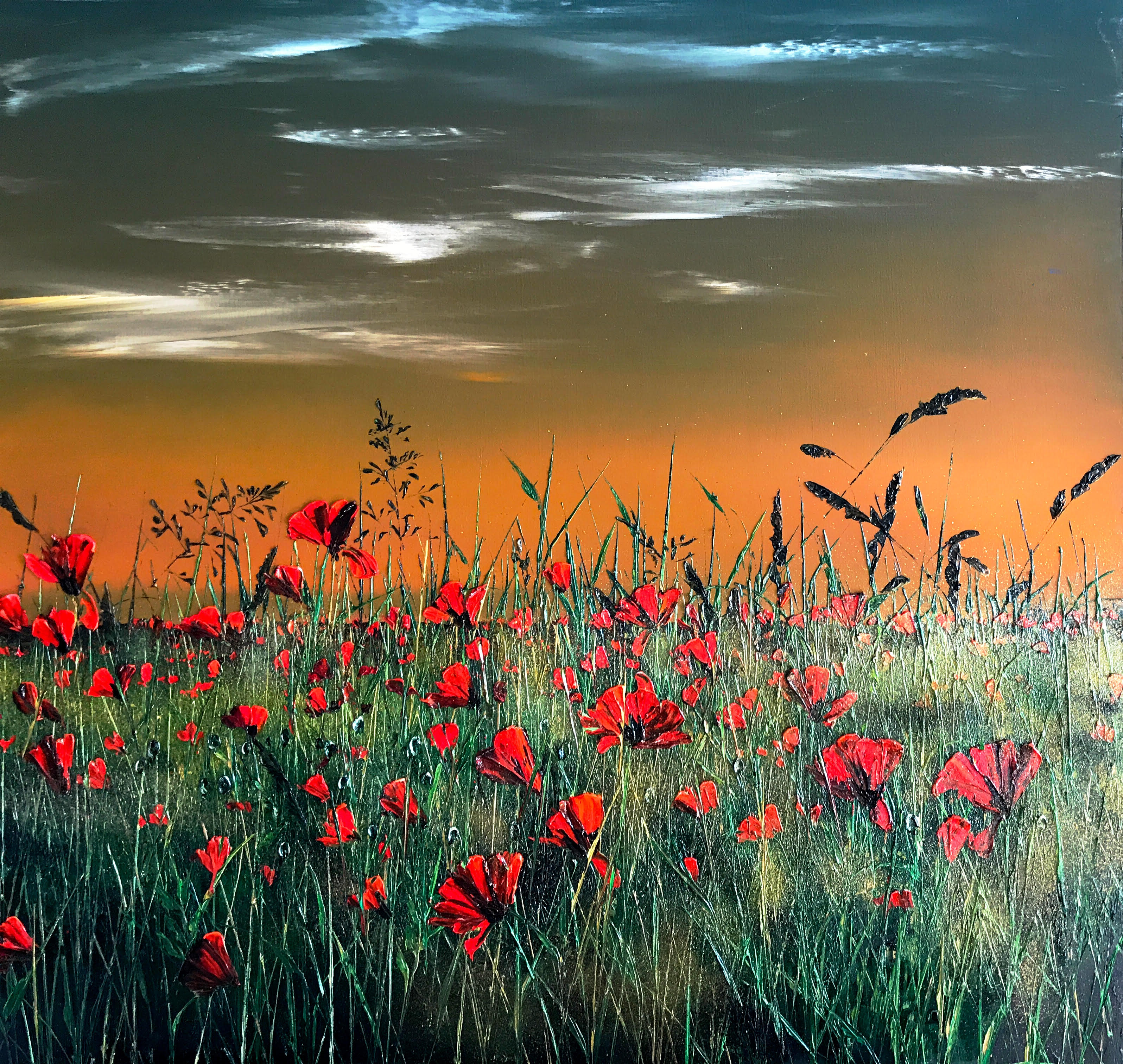 Poppies And Grasses By Kimberley Harris Price Sold